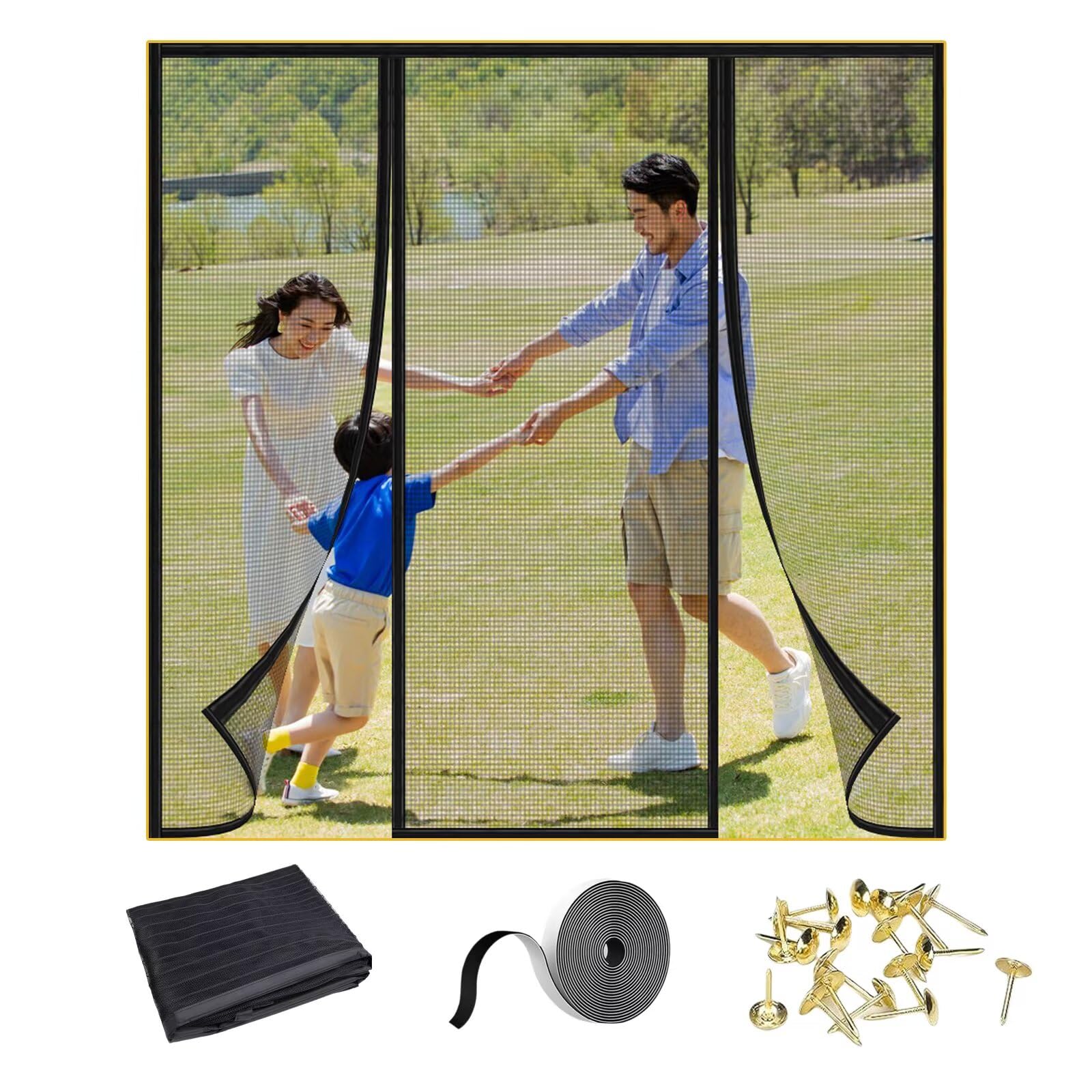 Pollenschutzgitter 150x215cm(WxH) Schwarz zuschneidbarer,transparenter Pollenschutz & Insect Stop Fliegengitter für Fenster - Insektenschutz mit Klettband selbstklebend