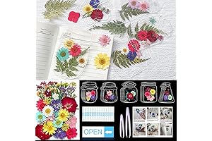64 Pcs Dried Flower Bookmarks Making Set, Transparent Flower Bookmarks Seal