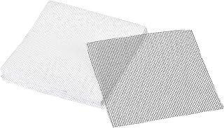 MECCANIXITY Flower Pot Hole Mesh Pad 4 Inch Bonsai Plant Bottom Square Plastic Soil Grid Screen Mat, Black White 1 Set