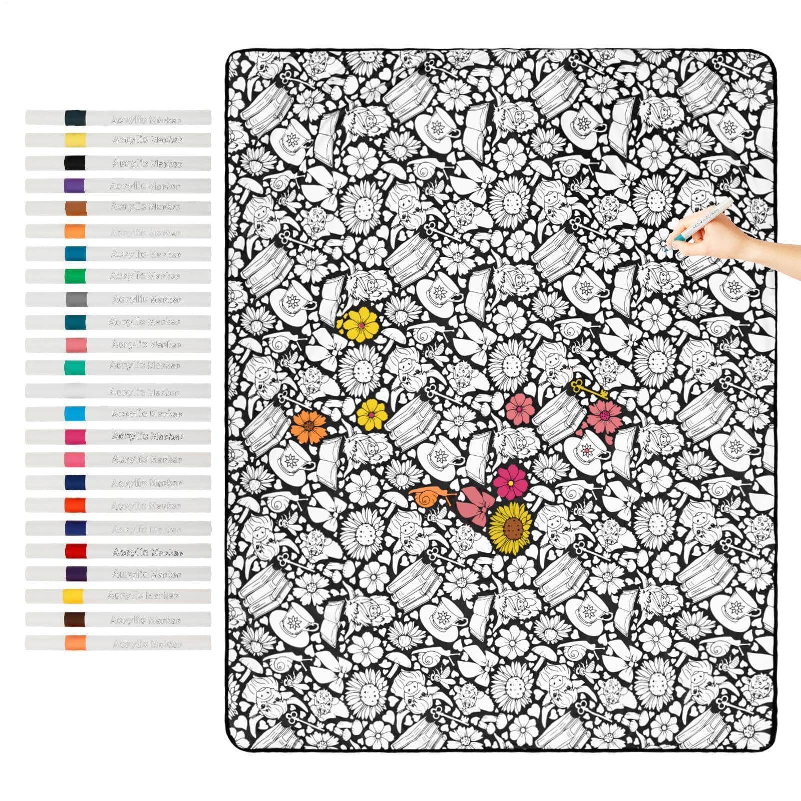 Couverture de coloriage réutilisable pour calmer les enfants en voiture