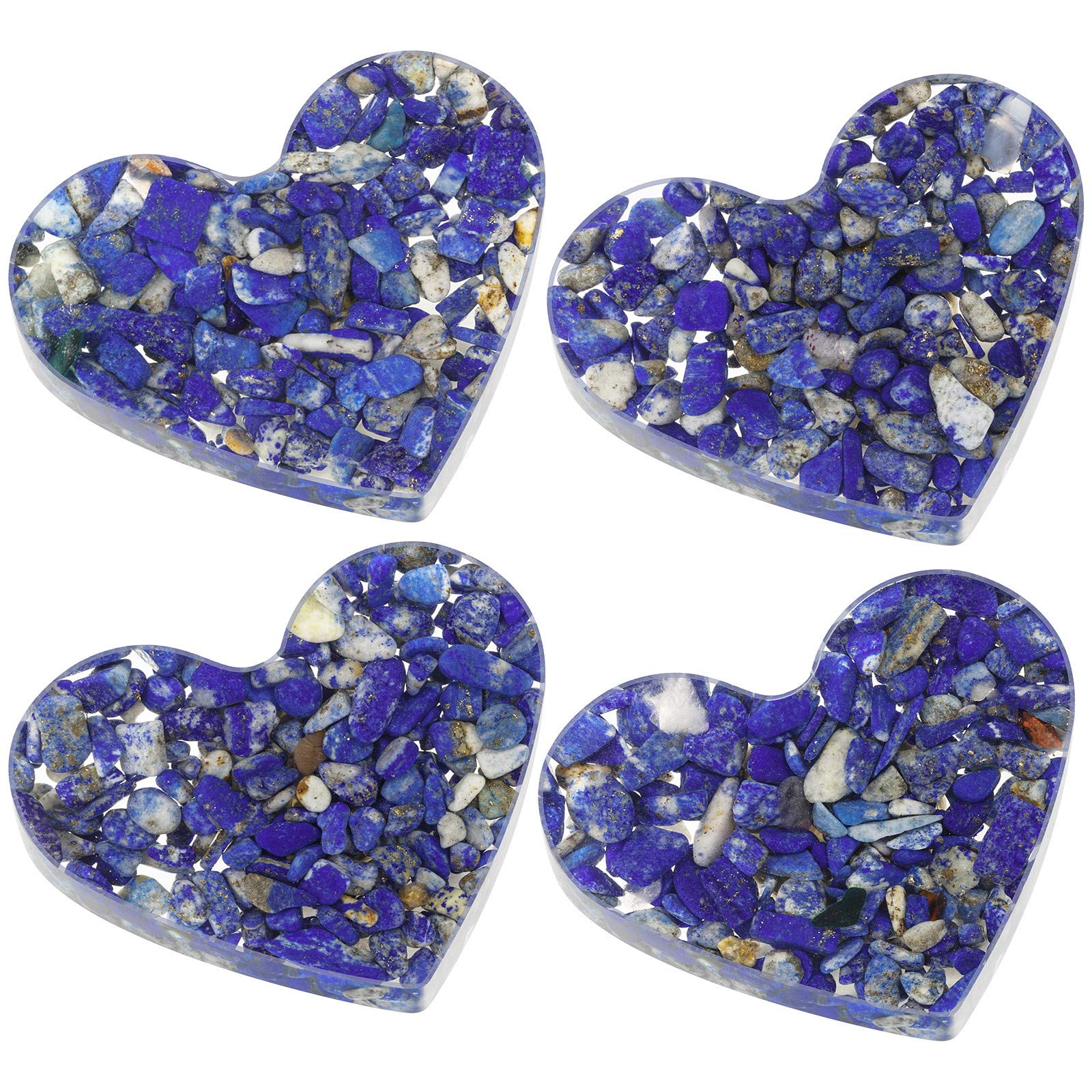 Boutons de tiroir en résine mookaitedecor en cœur de Lapis Lazuli avec vis de fixation incluses