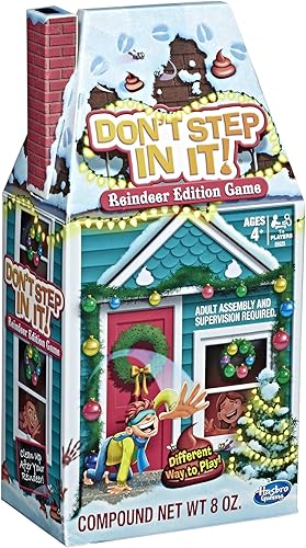 Hasbro Gaming Don't Step in It! Juego de vacaciones edición reno para niños a partir de 4 años