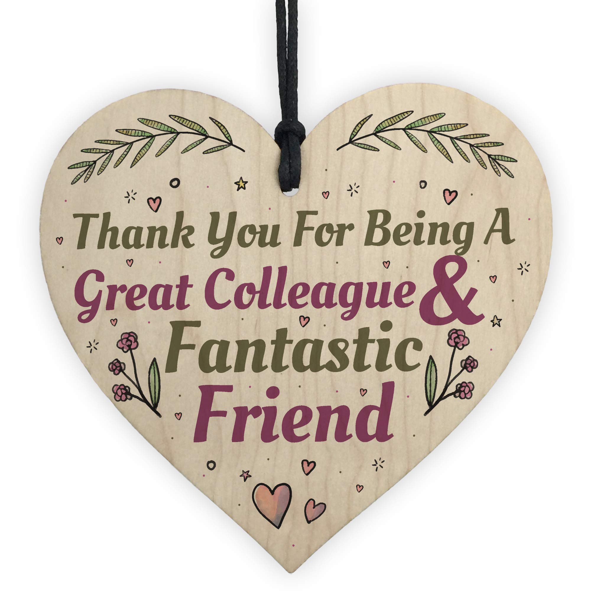 Red Ocean Great Colleague Friend Handmade Wooden Heart Sign Novelty Friendship Gift Leaving Job Thank You Gift