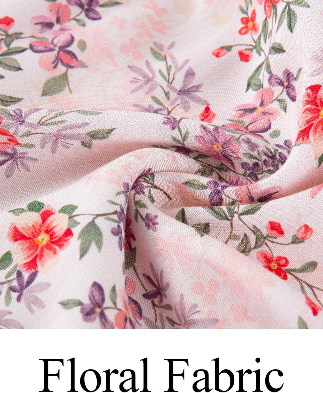 MEROKEETY Women's 2026 Spring Summer Floral Dress V Neck Short Sleeve Button A Line Boho Beach Flowy Vacation Dresses - Image 4