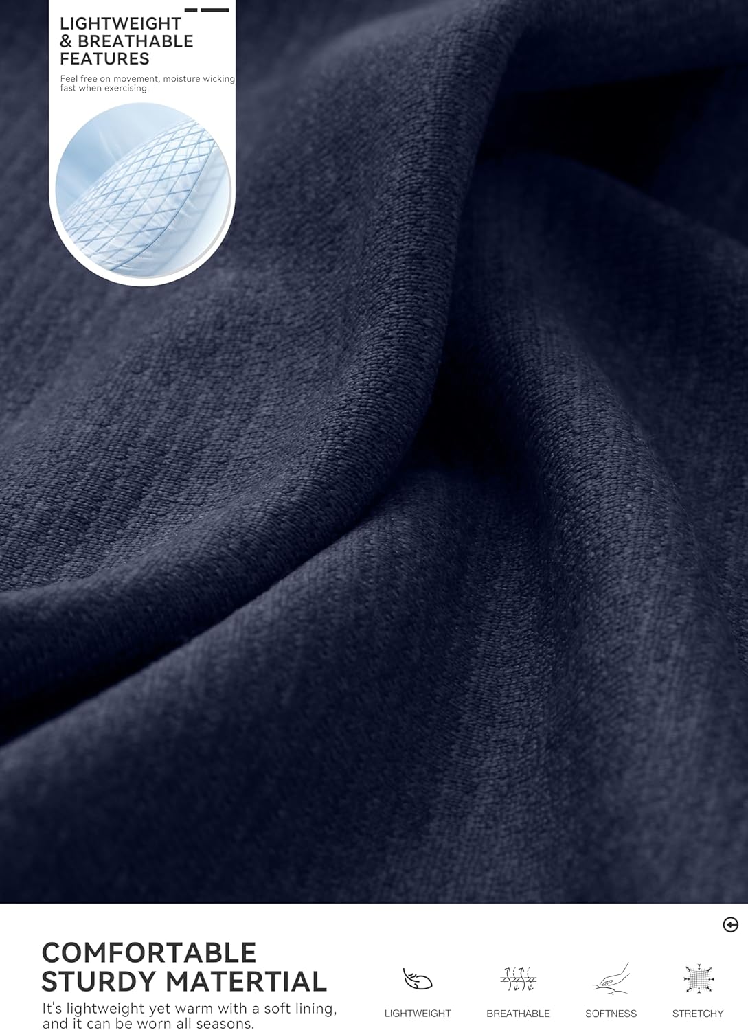 Obla Golf Quarter Zip Pullover for Men Mock Neck Sweatshirt Lightweight Sun Protection Men's Long Sleeve Golf Shirt - Image 5