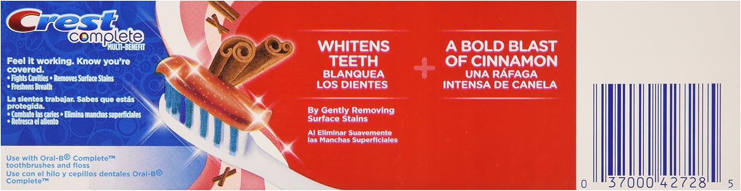 Crest Whitening Expressions Fluoride Anticavity Toothpaste, Cinnamon Rush, 6 oz