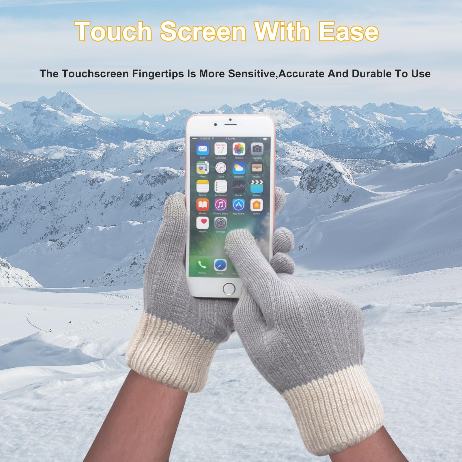 lifwimner Guanti Invernali da Donna con Fodera Morbida Touchscreen Guanti Caldi per Ciclismo, Viaggi e Attività All'Aperto Regalo Donna