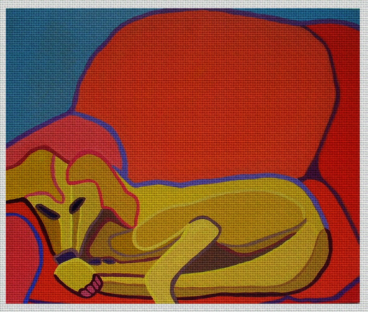 Art Needlepoint Tootsie in Recline Needlepoint Kit by Donna Horn