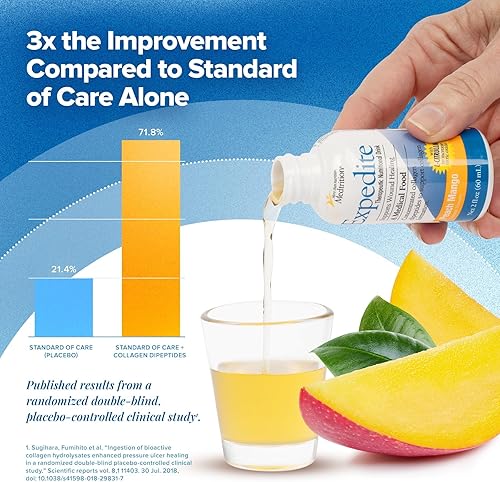 Vista 8 de Medtrition Colágeno líquido Expedite, 30 veces más péptidos de colágeno que los polvos, apoya la curación de heridas, recuperación de cirugía