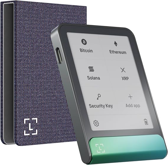 Bundle Ledger Flex (Oxidate Green) & Magnet Folio (Party Aubergine) - The new Standard Touchscreen Signer for Secure Crypto Management
