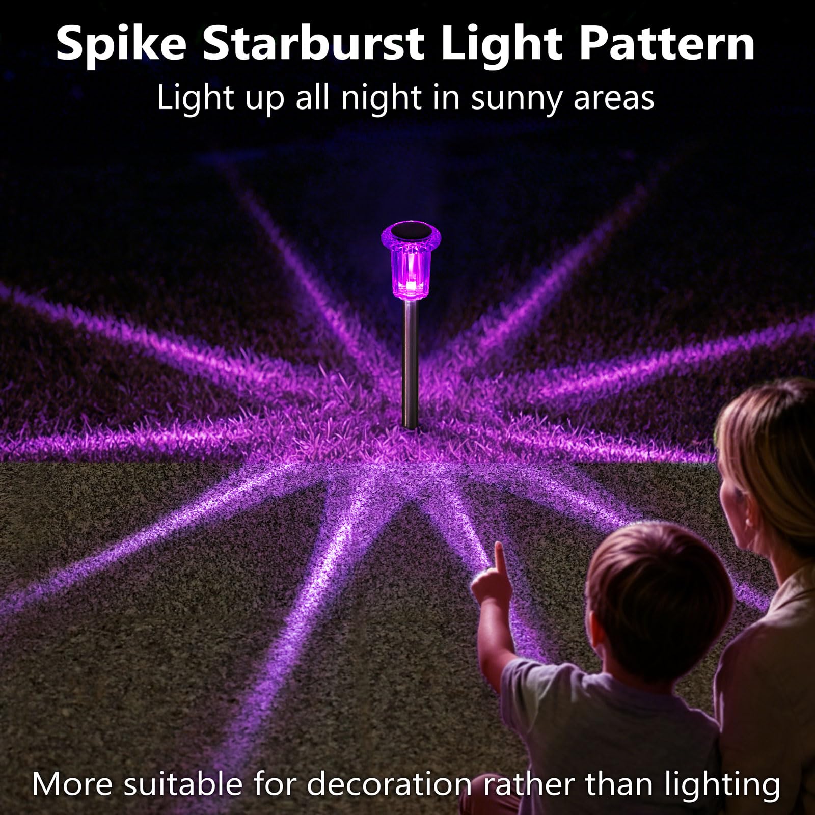 DenicMic Solar Halloween Lights Outdoor 15 Pack Purple LED Halloween Decor view 6