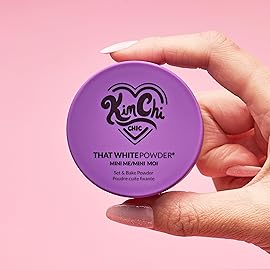 KimChi Chic Beauty Mini Me That White Powder Set and Bake Mattifying Setting Powder for Makeup, Soft Natural Face Makeup Helps Minimize the Appearance of Fine Lines, 0.17 oz, White