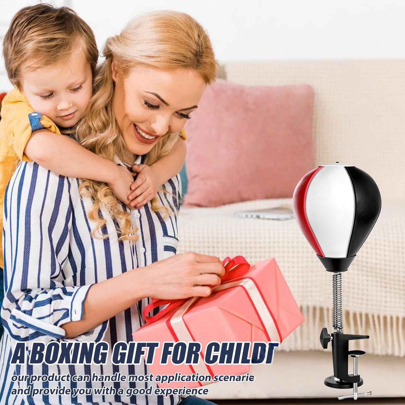 Punchingball Mesa con abrazadera de mesa, bolsa de punching de escritorio, para adultos, mini saco de boxeo Punchingball con y bomba de aire, saco de caja para casa y escritorio para aliviar el estrés