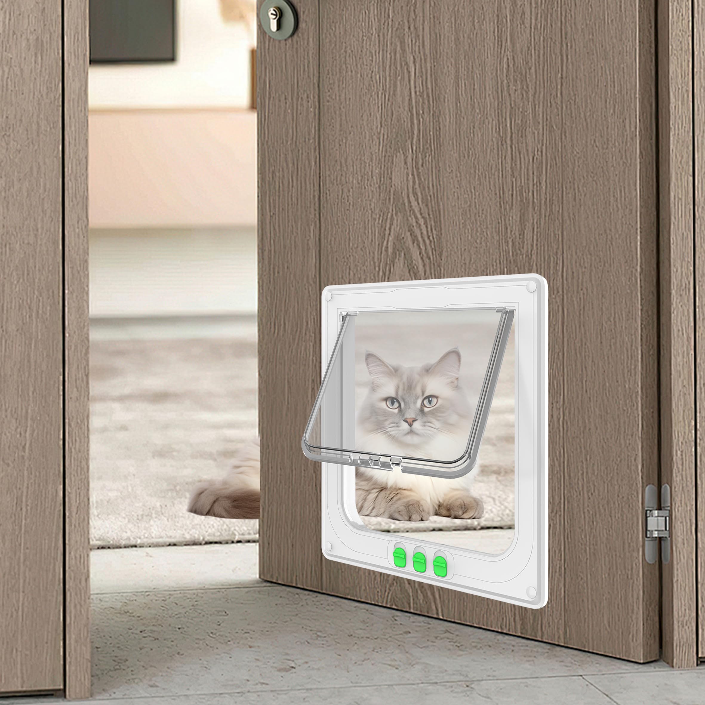 Puerta para Gatos, Solapas para Gatos, Impermeable, Fácil de Instalar, Solapas para Perros para Puerta Interna Externa, Ventana, Pared