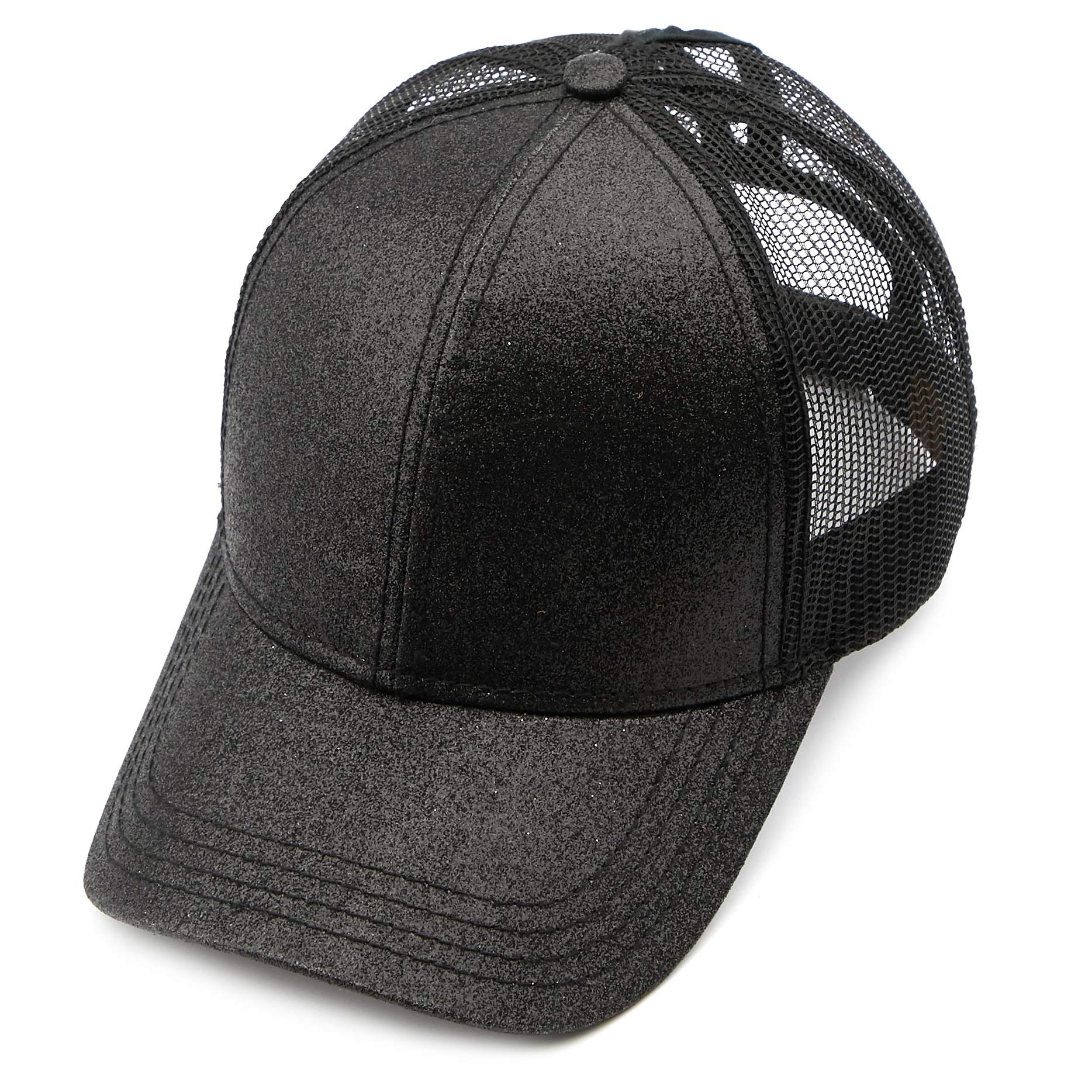 C.C Hatsandscarf Ponytail Caps Messy Buns Trucker Plain Baseball Cap