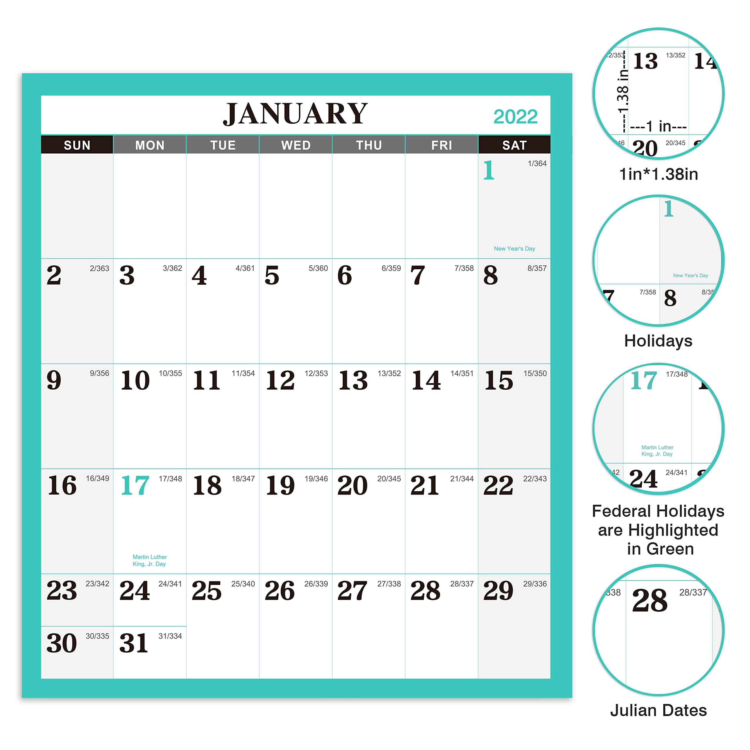 Buy Erasable Calendar 2022 Wall Calendar Dry Erase 2022, 34.6" x 22.9
