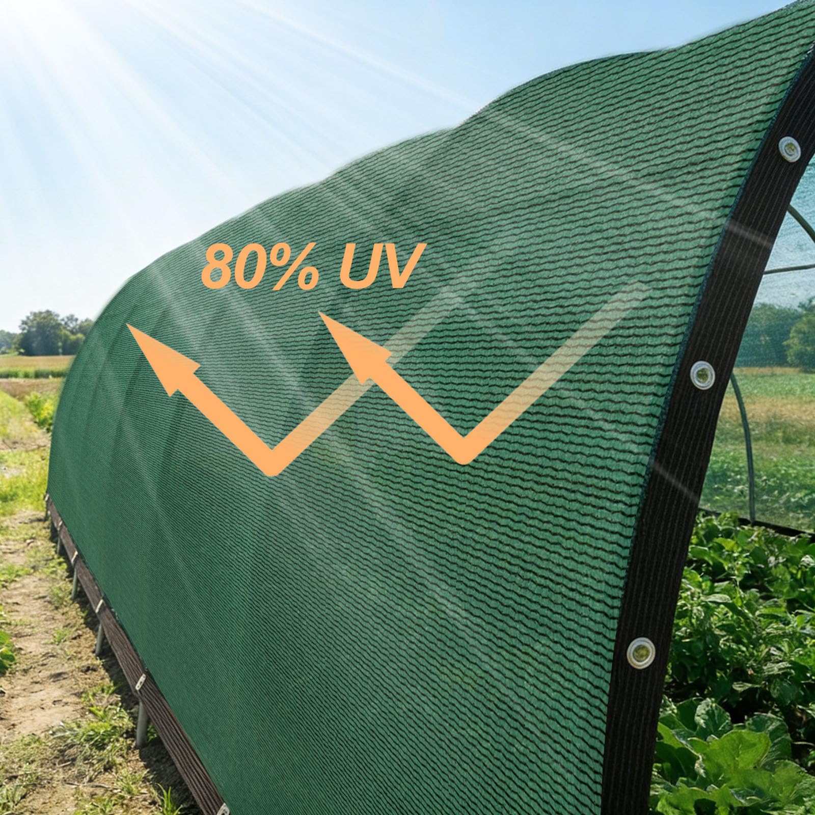 Schattierungsnetz-Schattennetz Mit ösen 80% UV Sonnensegel für Terrasse Pergola Balkon Garten Pflanze Gewächshaus Auto Hühnerstall Outdoor Scheunen und Hundehütten