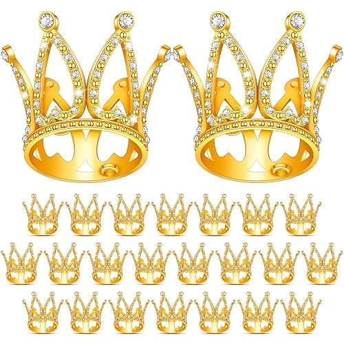 24 piezas de corona para pastel, mini corona de bebé, corona de reina pequeña, tocado de princesa pequeña, decoración de pastel para mujeres, damas,