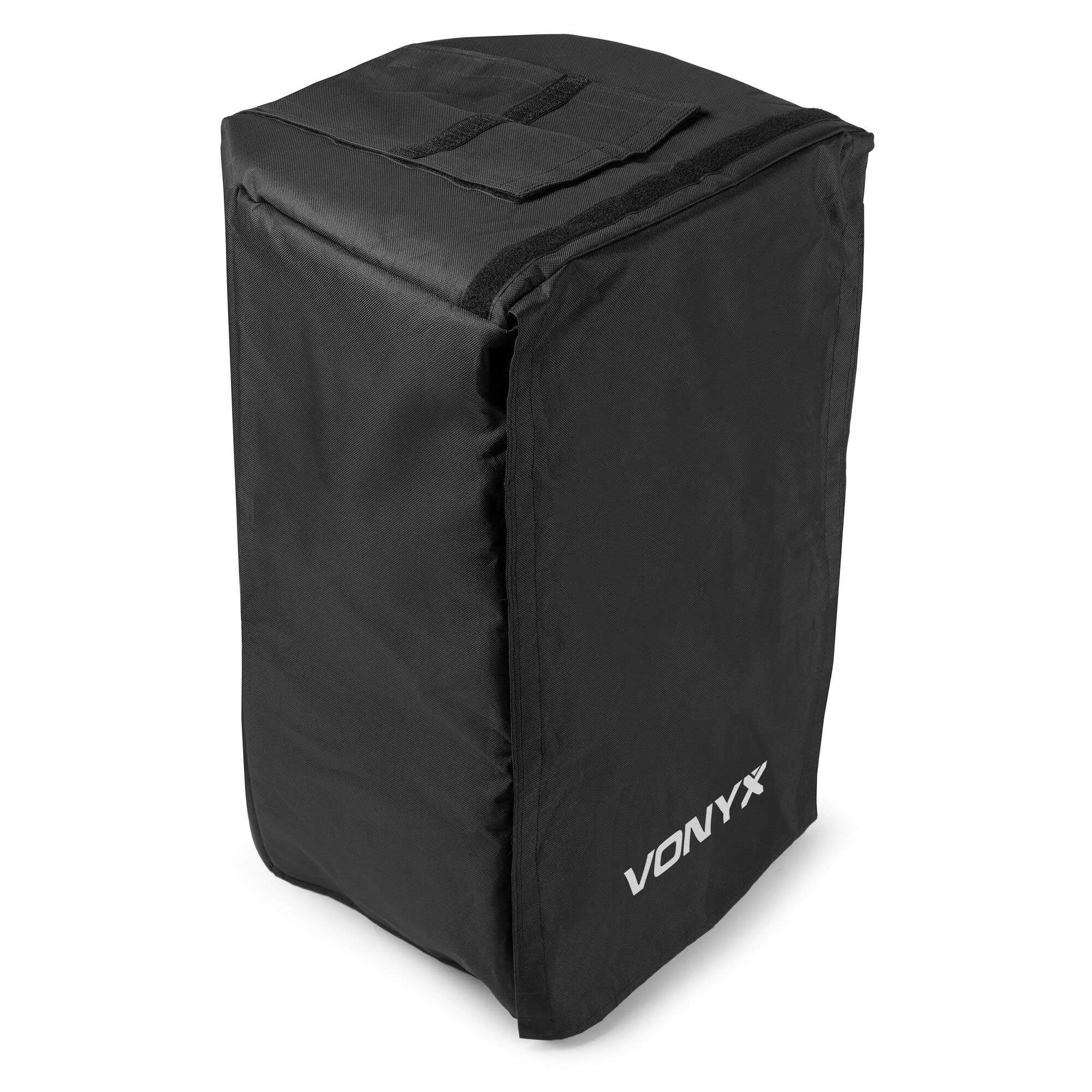 Vonyx SCVD15 Estuche Protector para Altavoz VD715, Nailon Impermeable con Solapas de Acceso y Espacio para Accesorios – Funda Resistente para Exteriores y Transporte Seguro