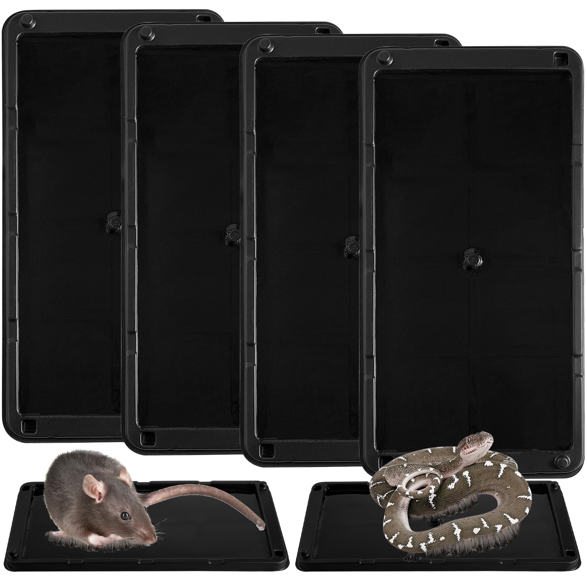 LULUCATCH Super Glue Traps 6 Pack for Mice & Snakes, Larger, Heavier Sticky Traps with Non-Toxic Glue. Sticky Mouse Traps Indoor, Easy to Set, Pet Safe Pest Control