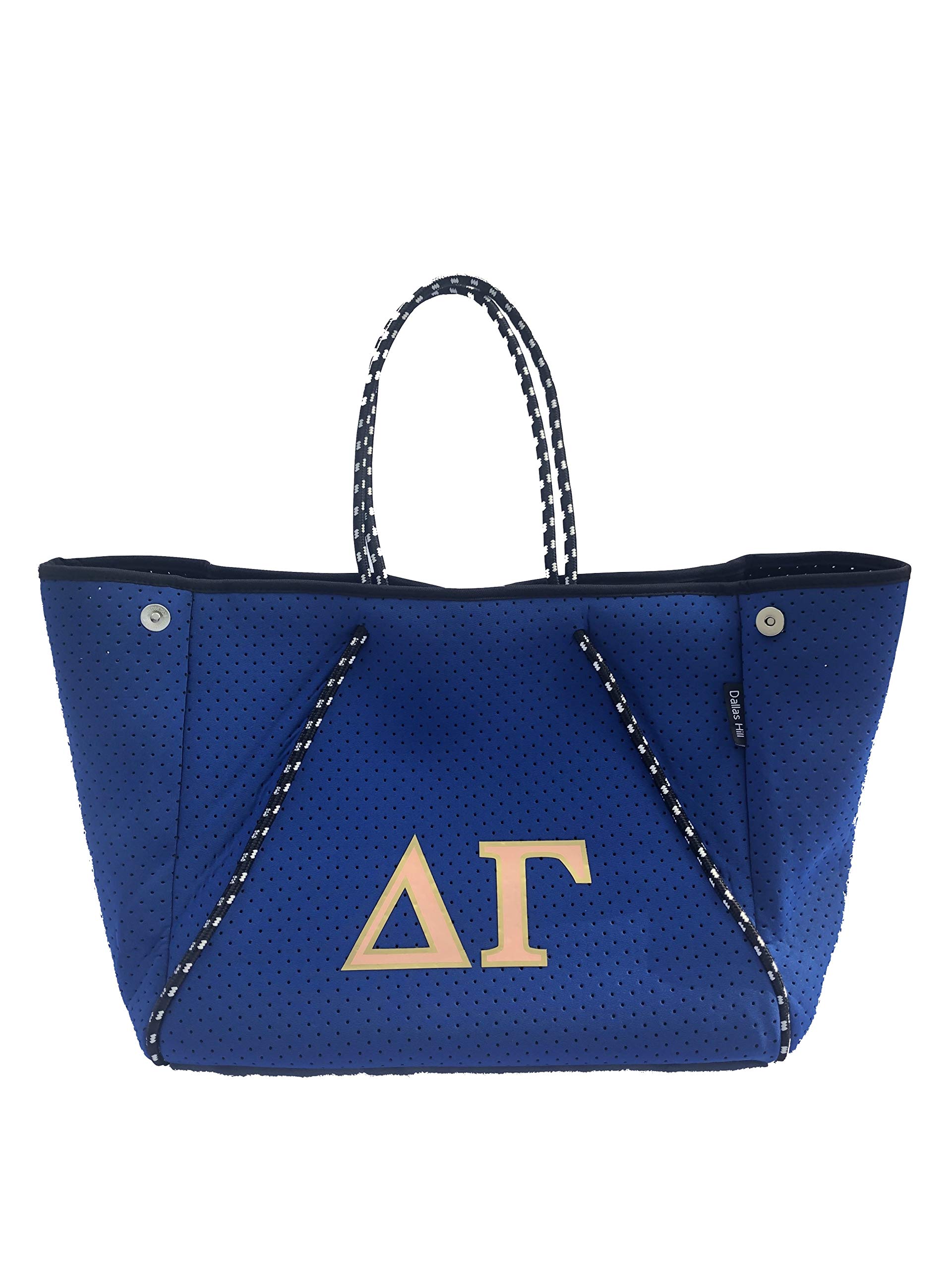 Dallas HillDesigns Sorority Tote Bag for Women | Neoprene Shoulder Purse | School, Travel, Gym Handbag | Extra Pouch | Gift