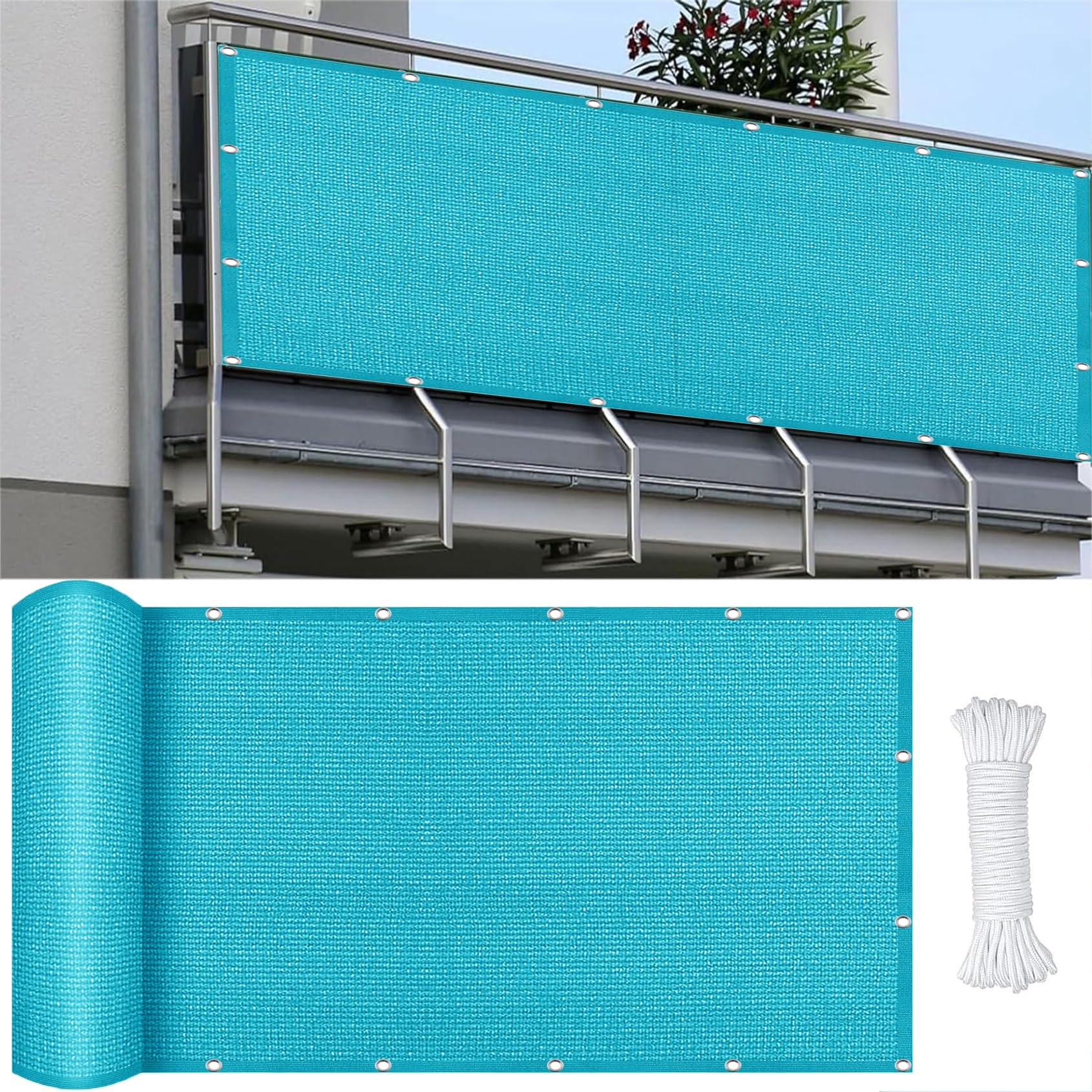 Voile d'ombrage carrée 98% UV résistant filet protection solaire bleu