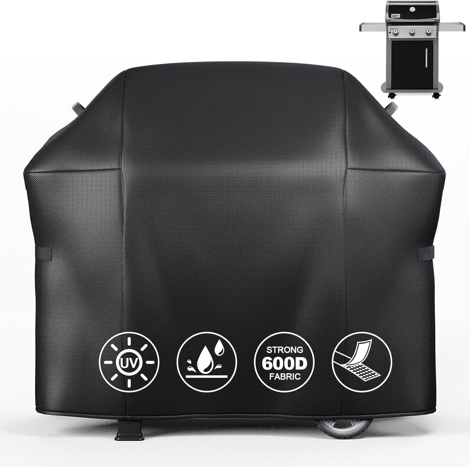 Denmay 7139 Platinum Grill Cover per Weber Spirit II serie 300 Spirit 300 Series e Spirit 200 Series (con comandi laterali montati) 130 CM Grill copertura impermeabile resistente e resistente