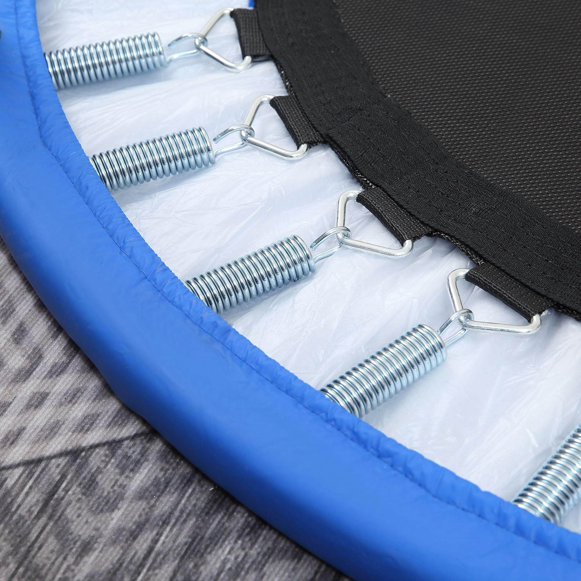 HOMCOM Mini Fitness Trampoline Home Gym Yoga Exercise Rebounder Indoor Outdoor Jumper with Safety Pad, Support Up to 100 KG, Blue and Black