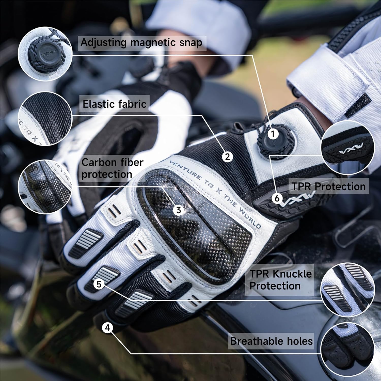 VXW High Protection Motorcycle Gloves for Men - Gel Palm Sliders& Joints Protection Design, High-Speed Sports Gear for MTB/ATV/BMX/Motocross/Racing/Dirt Bike Gear