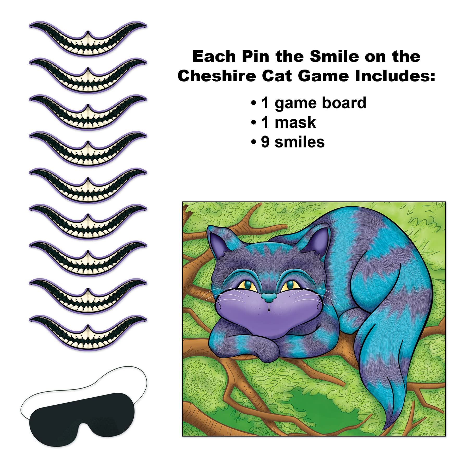 Beistle 60063, 6 Piece Pin The Smile On The Cheshire Cat Games, 16