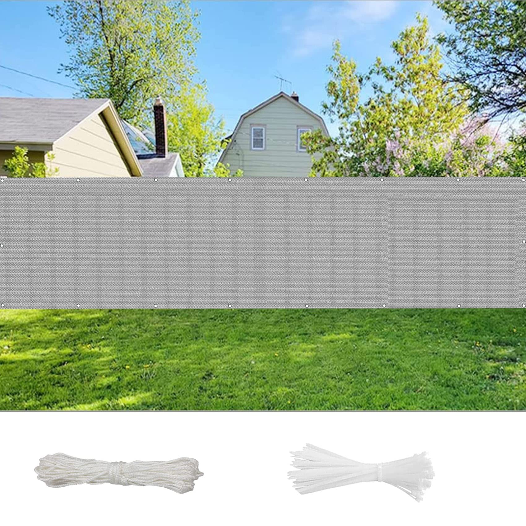 Éran de confidentialité 145x850 cm gris en tissu d'ombrage pour clôture de jardin
