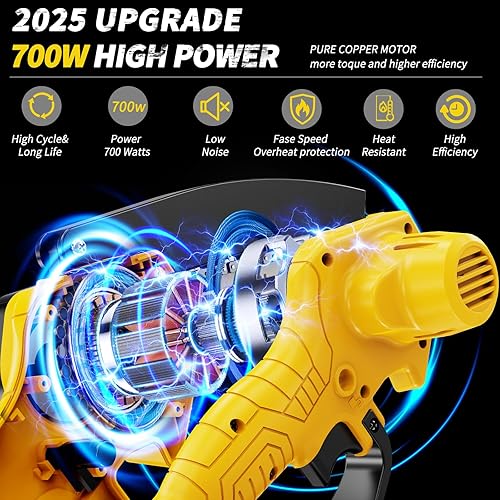 Miniatura 4 de Mini motosierra inalámbrica, motosierra eléctrica de 6 pulgadas, con pantalla de potencia para cortar maderaárbol, uso en jardín y hogar, regalo