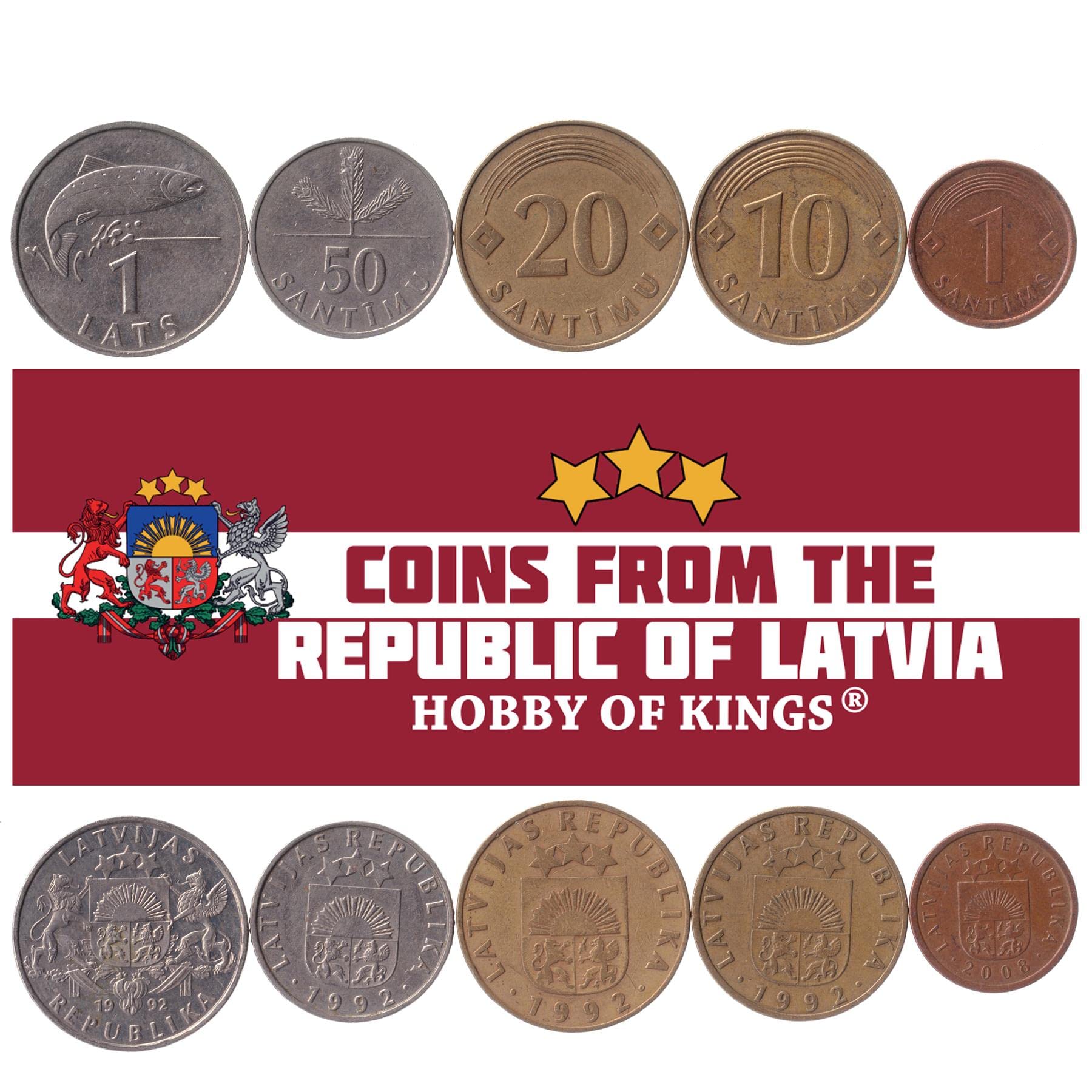 Latvia 5 Mixed Coins