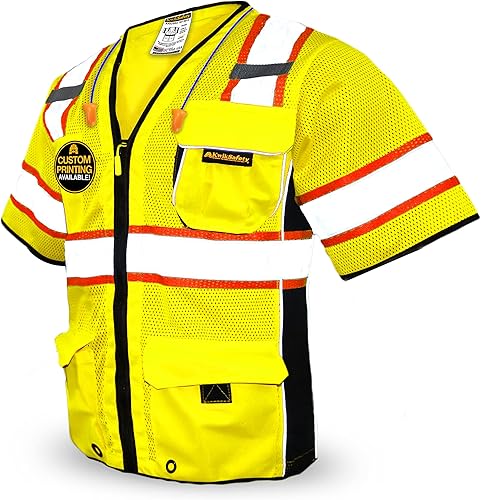 KwikSafety (Charlotte, NC ExECUTIVE - Chaleco de seguridad Clase 3 reflectante de alta visibilidad, probado por ANSI, cumple con la OSHA