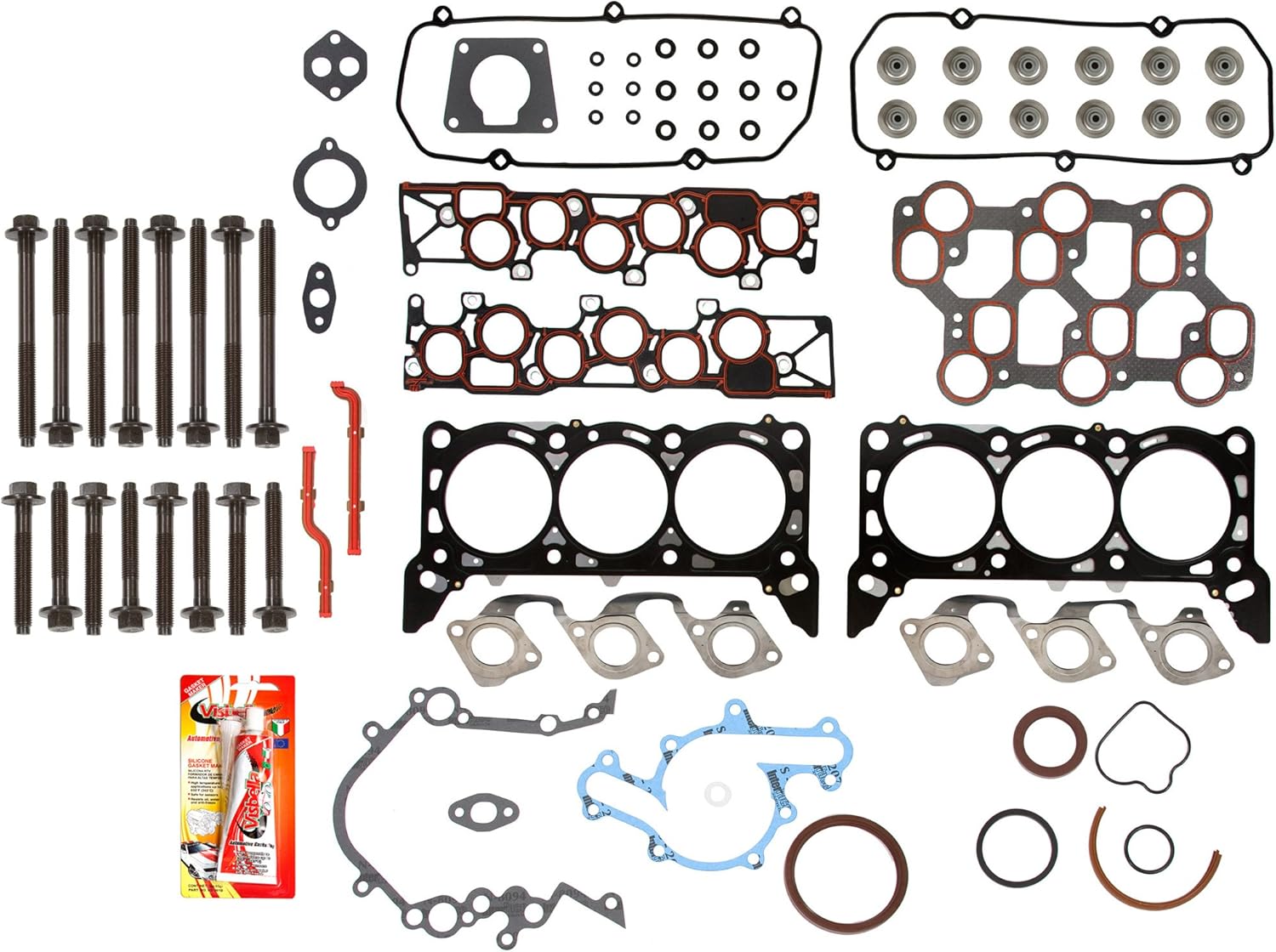 Compatible With 98-04 Ford Mustang E150 E250 F150 3.8/4.2 VIN 2 Full Gasket Set Head Bolts