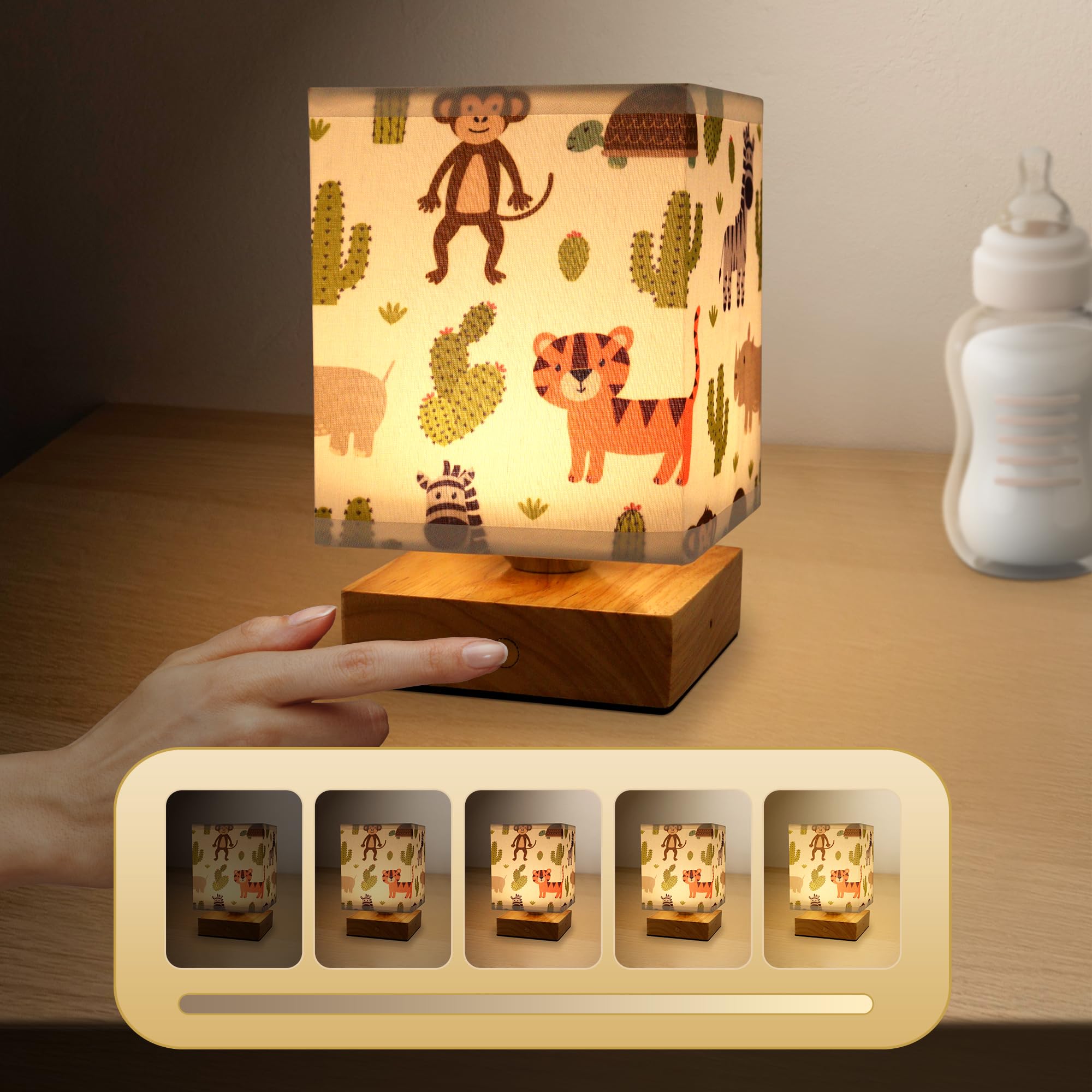 Wetry Kids Bedside Lamp Rechargeable Night Light Baby Essentials for Newborn Nursery Bedroom Decoration Table Lamps Toddler Bedside Reading Light Cordless - Image 3