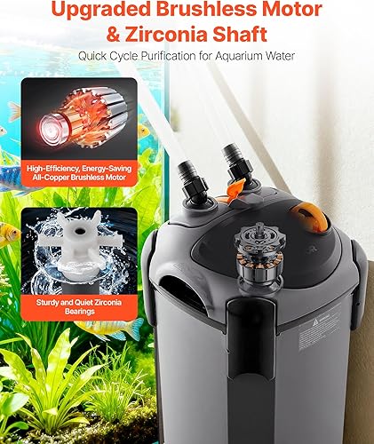 Miniatura 5 de VEVOR Filtro de recipiente de 224.5 GPH, filtro externo de acuario de 3 etapas con potente bomba, máquina de limpieza de circulación de agua con