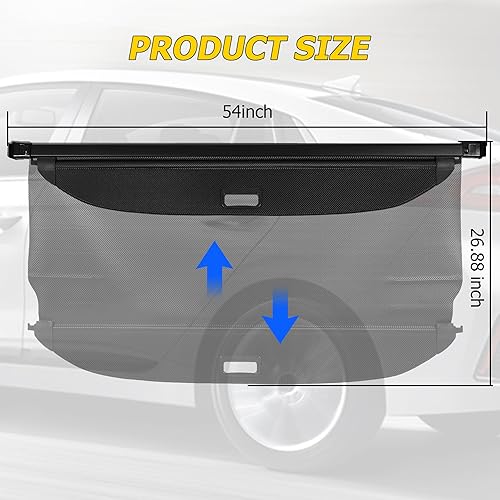 Miniatura 2 de AUXMART Cubierta de carga para Hyundai Ioniq 5 Cubierta de carga retráctil para maletero trasero, cubierta de carga de fibra de carbono para loniq5