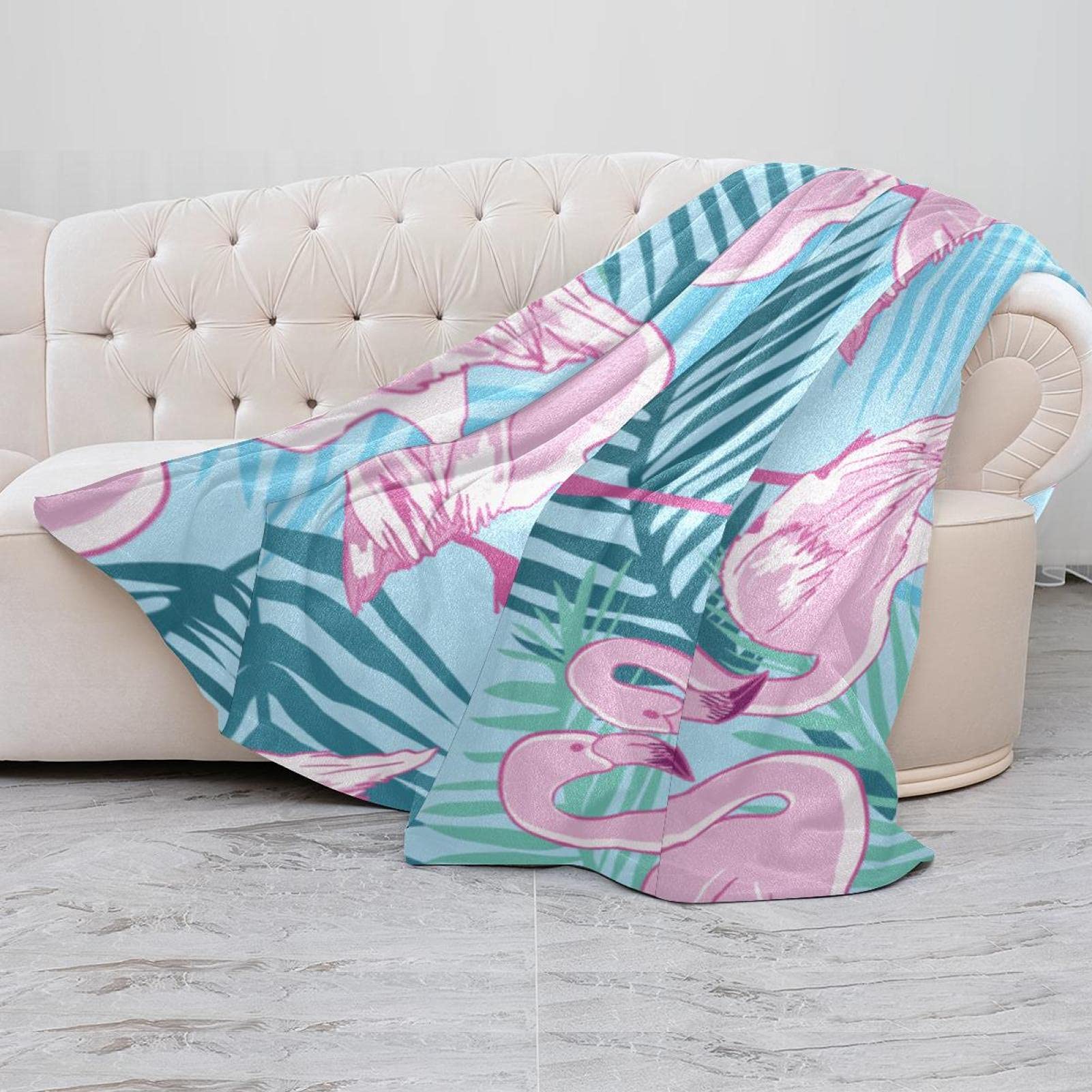 Coperta in pile per bambini con fenicottero rosa, motivo