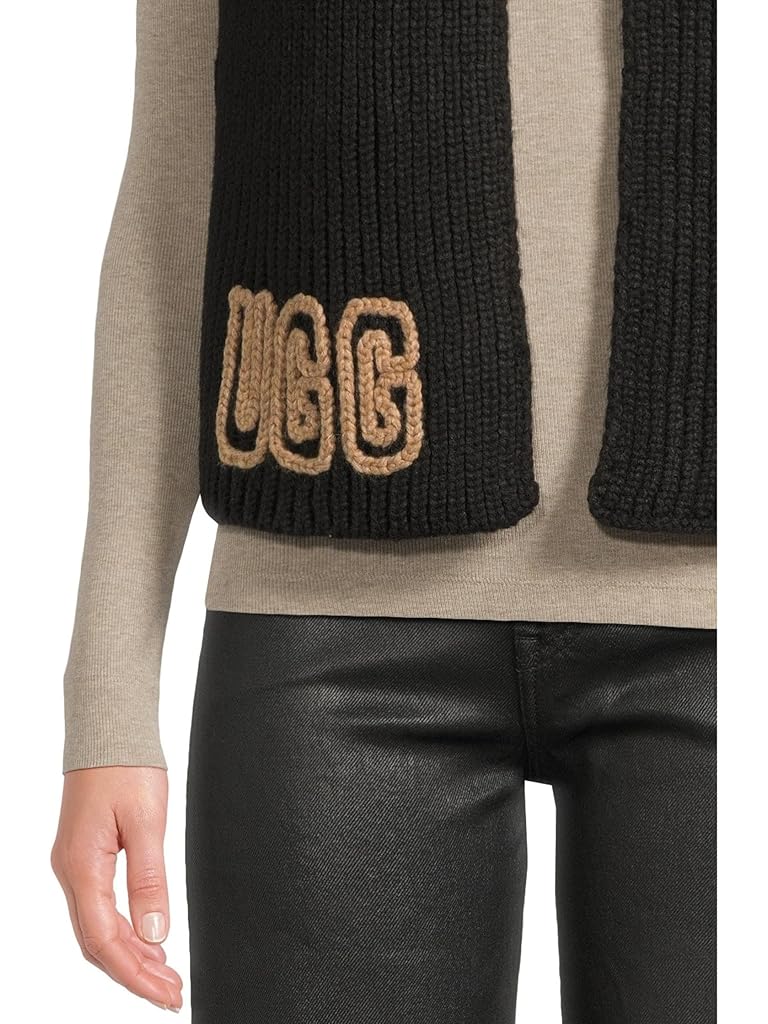 Black UGG Crafted Chunky Rib Scarf