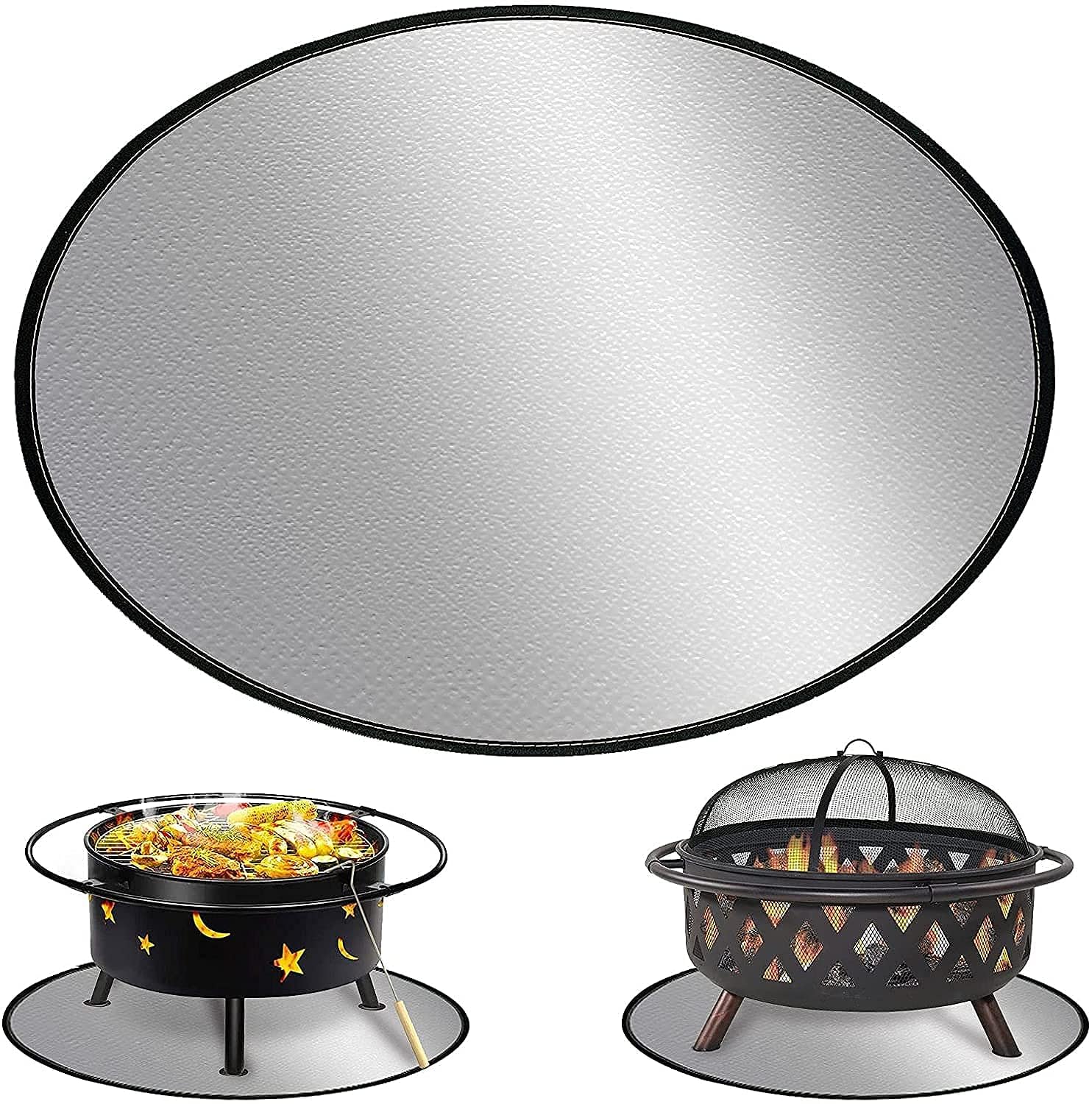 ELECDON Foldable Heat Proof Outdoor Round Fire Pit Mat - 24in