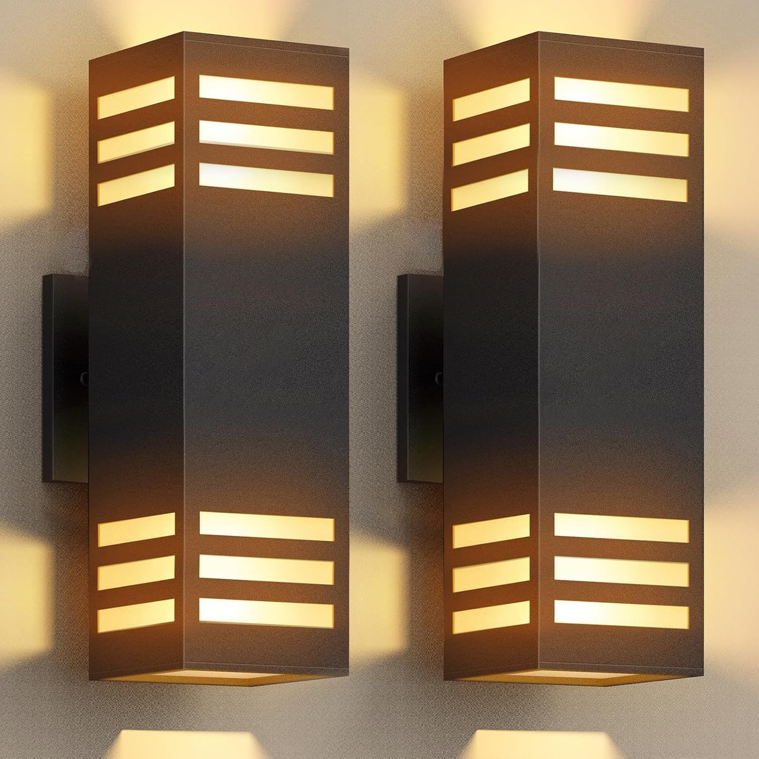 Modern Outdoor Wall Lights Up and Down Color Changing Porch Lights Cylinder Lights Outdoor Wall Sconce Bronze Exterior