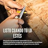 LEATHERMAN, Wave+, Multiherramienta versátil de tamaño completo 18-en-1 para bricolaje, hogar, jardín, al aire libre o transporte diario (EDC), Acero inoxidable