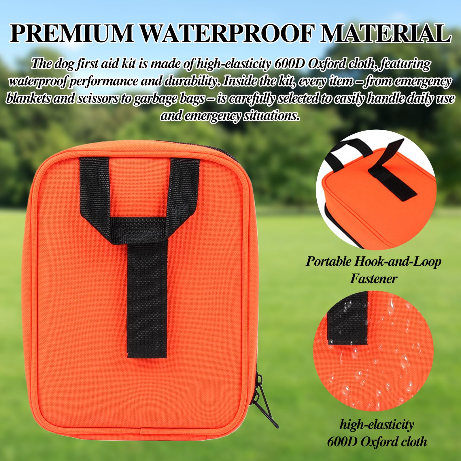 GOMETY Kit de primeros auxilios para perros y gatos, botiquín de viaje para perros, mascotas, botiquín de primeros auxilios, bolsa de emergencia para perros, ideal para el hogar, camping al aire libre