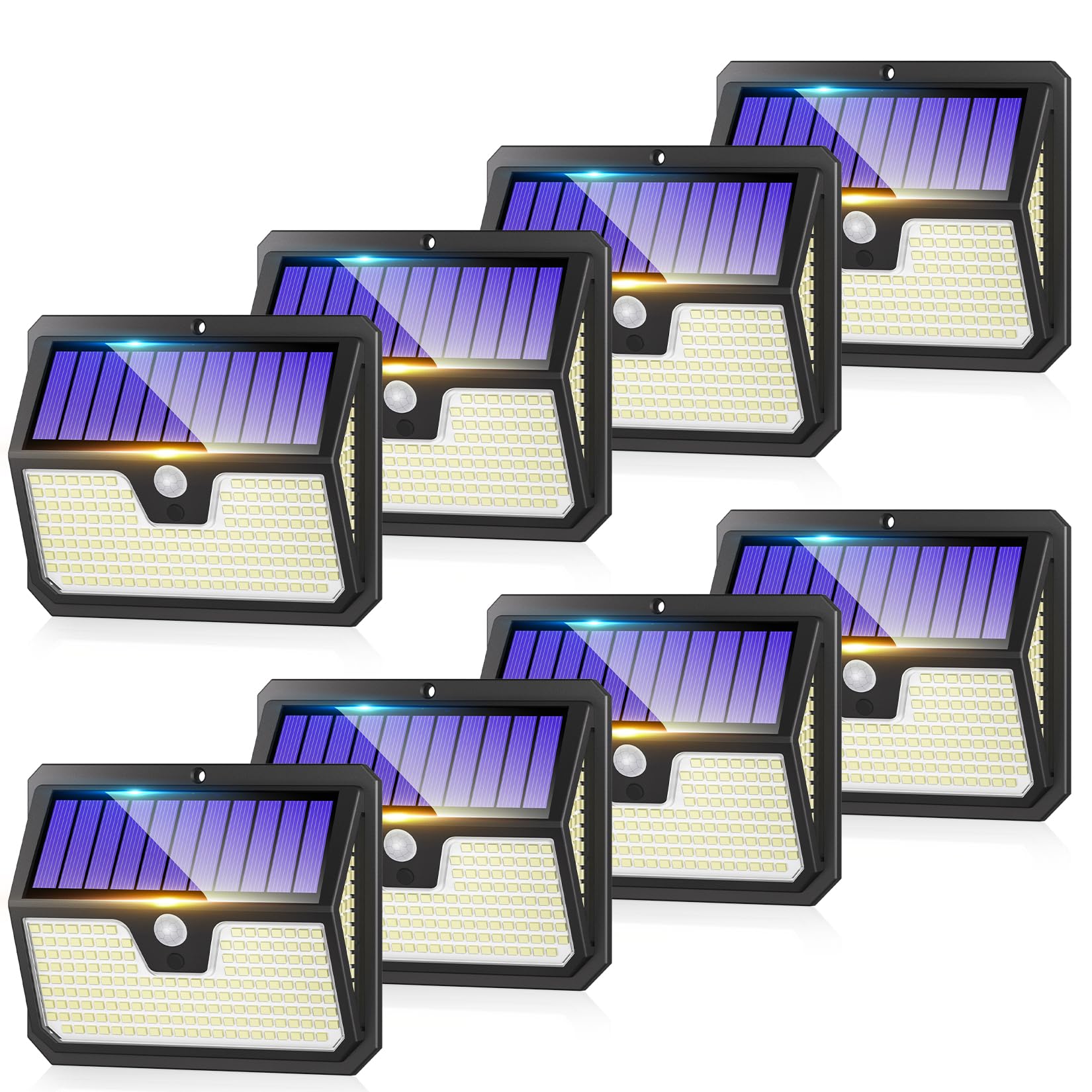 Outdoor Solar Lights Motion Sensor - 8 Pack 238 LED Solar Powered Security Light 3 Modes 270° Wide Angle IP65 Waterproof Outside Solar Pir Wall Lighting for Garden Driveway Porch