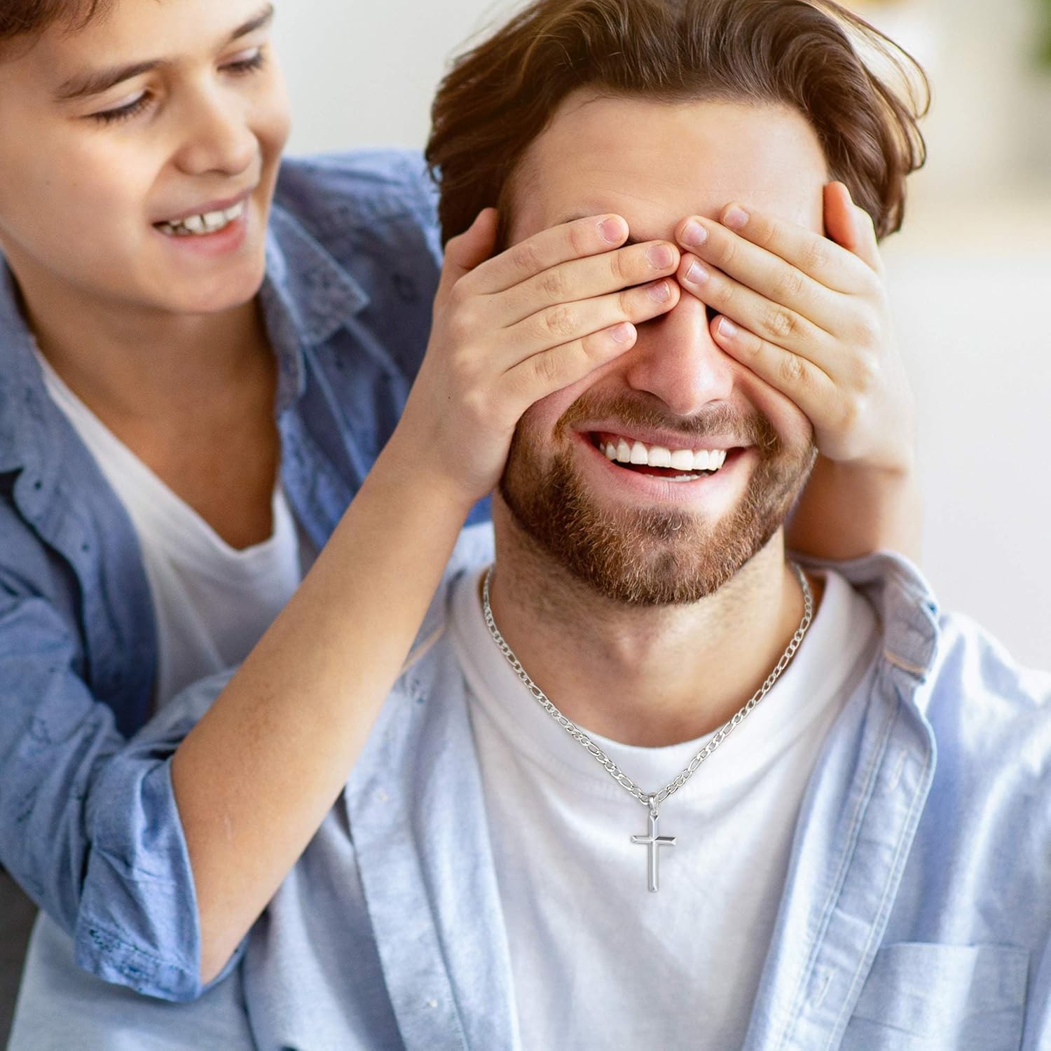 Ursteel S925 Sterling Silver Cross Necklace for Men Women - Stainless Steel Diamond Cut Chain Silver Mens Cross Necklace Jewelry 16-24 Inches - Image 8