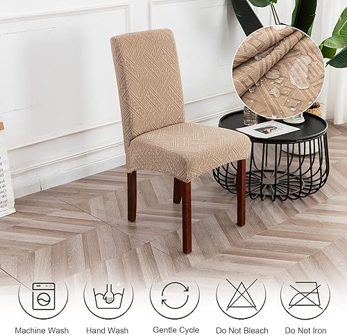 Miniatura 7 de Genina Fundas impermeables para sillas de comedor Parsons, fundas elásticas para sillas de comedor y cocina, funda protectora extraíble, lavable (4,