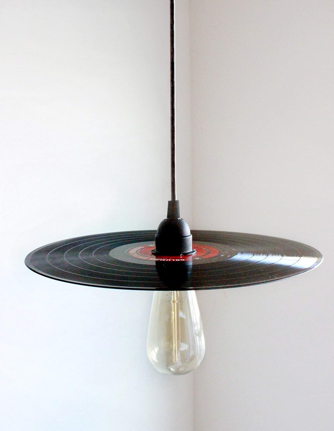 Vinyl Record Pendant Light - Rock N' Roll Decor - Record Player Stand Lighting, Rock and Roll Art, Hanging Light Fixture Vintage Edison Bulb