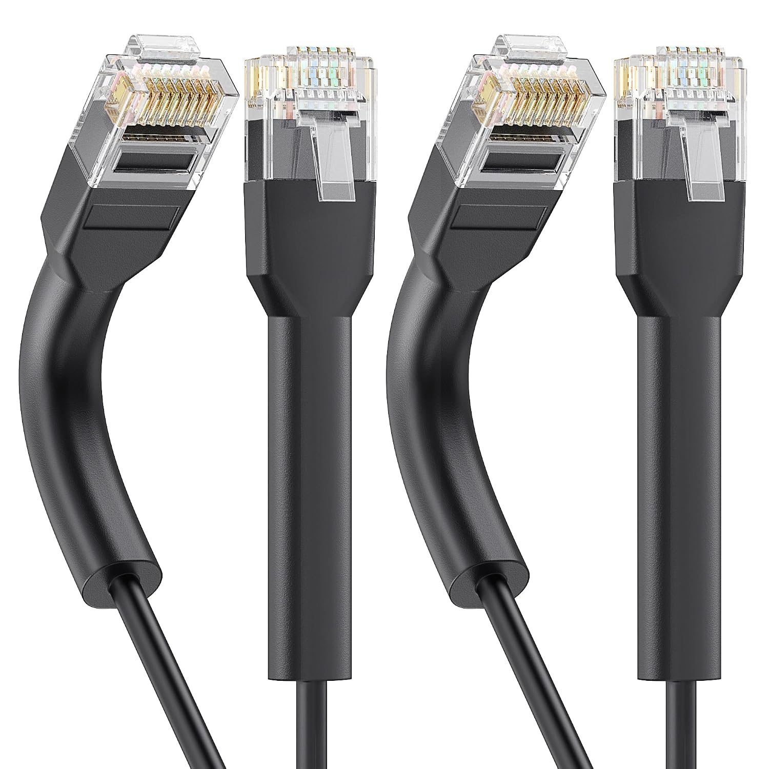 Cable Matters 2-Pack Slim Cat6a Ethernet Cable with Bendable Boots, 5ft