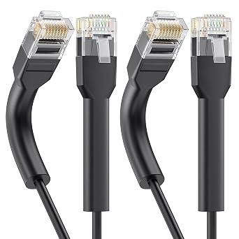 Cable Matters 2-Pack Slim Cat6a Ethernet Cable with Bendable Boots, 1ft